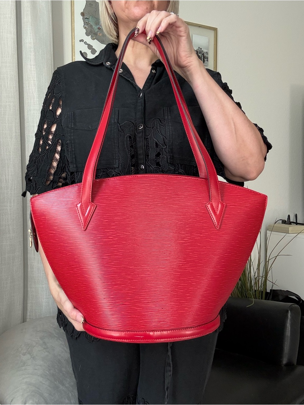 Louis Vuitton Epi Leather Saint Jacques GM in Castillan Red - Picture 1 of 12
